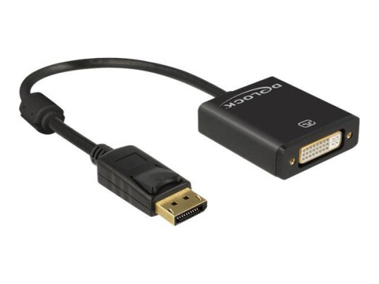 Delock DisplayPort til DVI-I Adapter 20 cm Svart, 4K Oppløsning