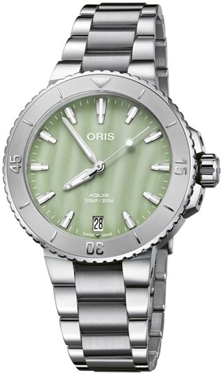 Oris Dameklokke 01 733 7770 4157 07 8 18 05P Aquis Grønn/Stål Oris Dameklokke 01 733 7770 4157 07 8 18 05P Aquis Grønn/Stål