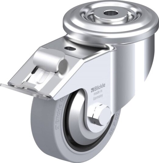 Blickle 851501 Lkr-Poev 100Kad-Fi-Sg-Fa Styrehjul Med Brems, Hjuldiameter 100 Mm, Bæreevne (Maks.) 200 Kg, 1 Stk
