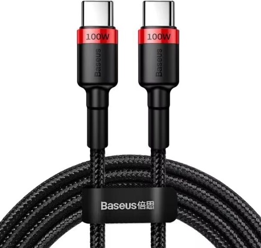 Baseus Cafule 100W USB-C til USB-C Kabel 2m Rød/Svart