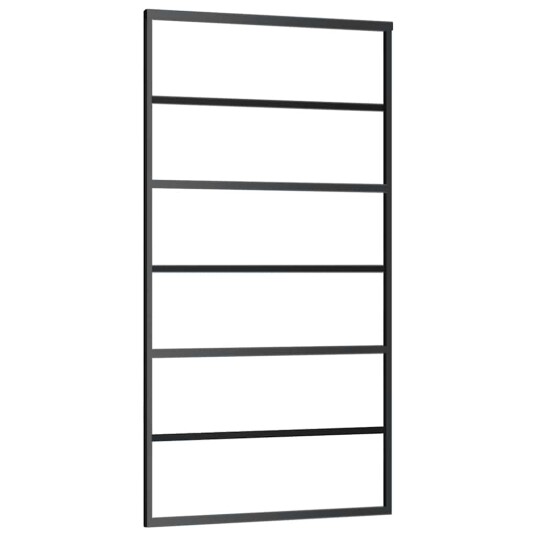 vidaXL Skyvedør med monteringssett svart 102x205 cm ESG-glass