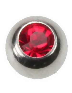 Utgått 6 mm Blank Med Rød Sten Stålkule