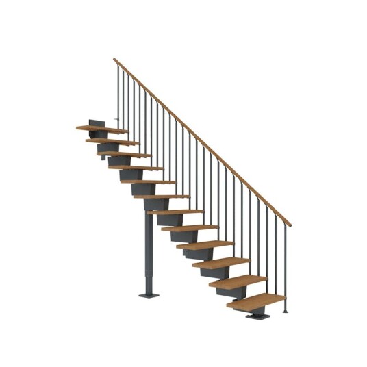 Dolle Dubai Rett Trapp Antracit 7016 classic Iii oljet Eik 90 14   Loddrett Høyde 255 315cm