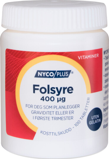 Nycoplus Folsyre 400 µg 100 tabletter