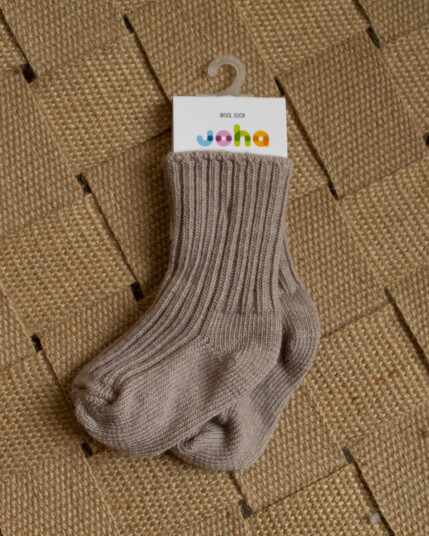 Joha Ull  Ullsokker Til Baby Og Barn - Rib - Beige Melange