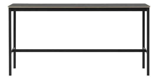 Muuto Base High barbord black linoleum, sort stativ, plywoodkant, b 50 l 190 h 95