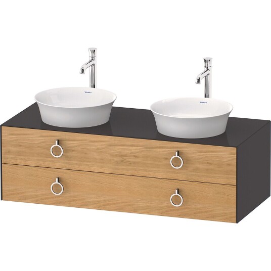 Duravit White Tulip Servantskap 2 skuf. 130x55x40,8 cm Eik/Grafitt Høyglans