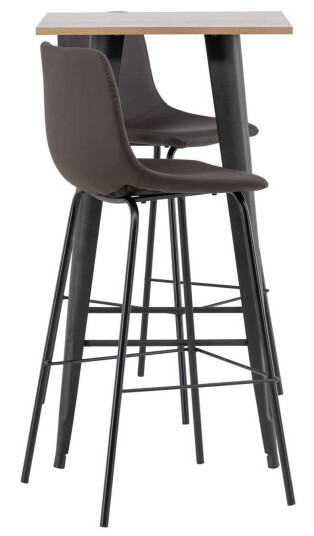 Venture Design Tempe & Alexi bargruppe Brun/valnøtt 2 stoler & bord 60 x 60 cm