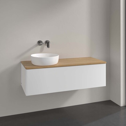 Villeroy & Boch Antao Servantskap med 1 skuff 120x50x36 cm m/lys Hvit Matt/Eik
