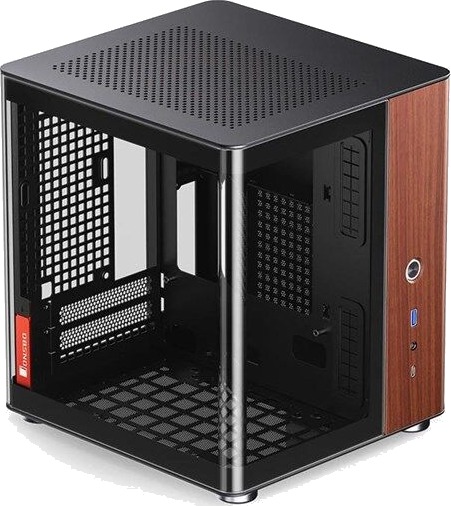 Jonsbo TK-0 PC-kabinett ITX i svartstål og tre