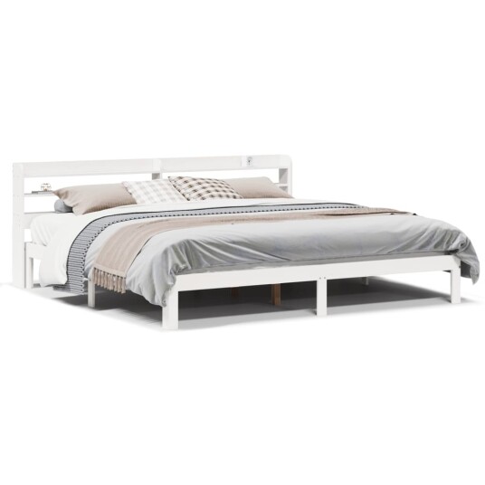  Sengeramme med hodegavl hvit 180x200 cm heltre furu 3306795