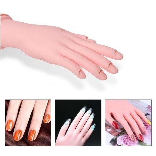 Nail training hand fejk hand för nail art Silikon