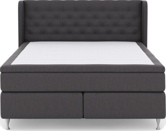 Select No 6 Komplett Sengepakke 160x200 Fast Watergel - Mørkegrå/Sølvben
