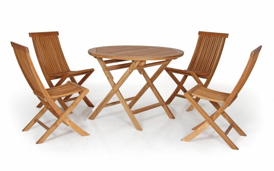 Brafab Turin spisegruppe Teak 4 klappstoler & bord 100 cm