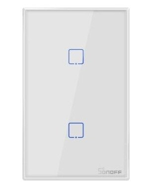 Sonoff T2us2c - 2-Gang Wi-Fi Smart Wall Switch Us - White