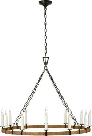 Darlana Wrapped Ring Chandelier Rattan / Black