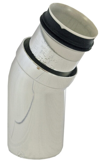 Pipelife Smartline Bend PP 15-88° Ø40mm Skjøtenippel og Spissende - Krom 40mm / 30°