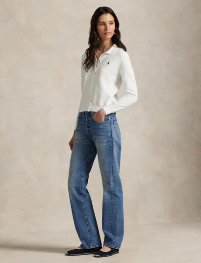 Polo Ralph Lauren Polo-Collar Buttoned Cardigan - White - M