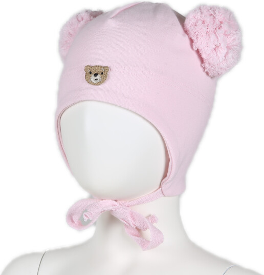 Kivat Knytelue bomull med bamse Cotton Candy 00 (0 3mnd)