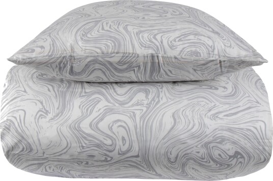 Borg Living Sateng sengesett - 140x220 cm - 100% Bomullssateng - Marble light grey
