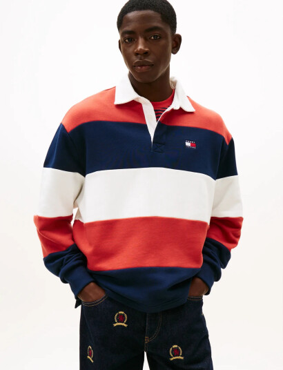Tommy Jeans Tjm Rlx Badge Stripe Rugby - Multi/patterned - M Tommy Jeans Tjm Rlx Badge Stripe Rugby - Multi/patterned - M