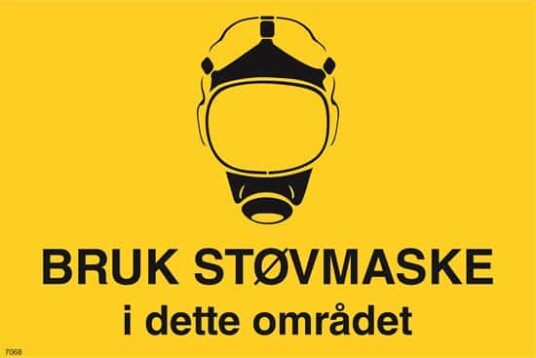 Støvmaske i Dette Området 30x20 cm Alu-plate