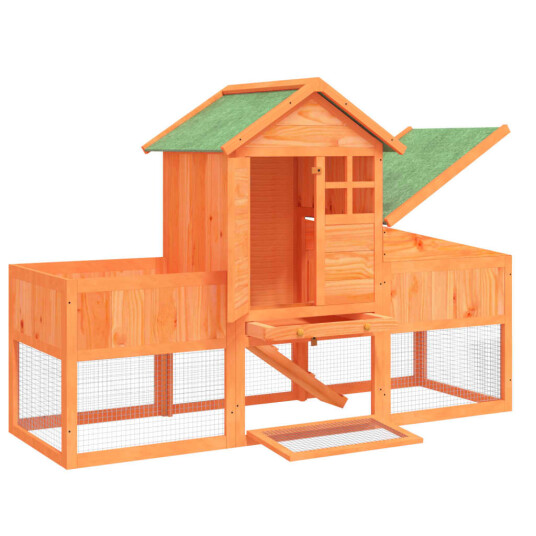 Vidaxl Kaninbur Brun 170X63X113 cm Heltre Furu