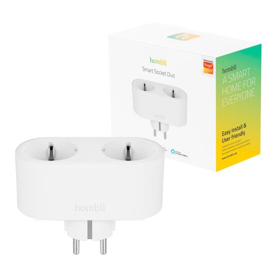 Hombli Smart WiFi stikkontakt z energimåler 2 pk