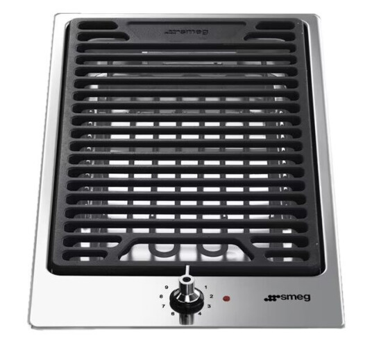 Smeg PGF30B Innebygd Dominoplate med Lavasteinsgrill 30 cm Smeg PGF30B Innebygd Dominoplate med Lavasteinsgrill 30 cm