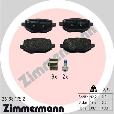 Bremseklosser ZIMMERMANN 26198.175.2
