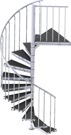 Scalant Scarvo M Spindeltrappe m/trekantet platform og WPC trin 3,78 4,46 Ø130 Scalant Scarvo M Spindeltrappe m/trekantet platform og WPC trin 3,78 4,46 Ø130