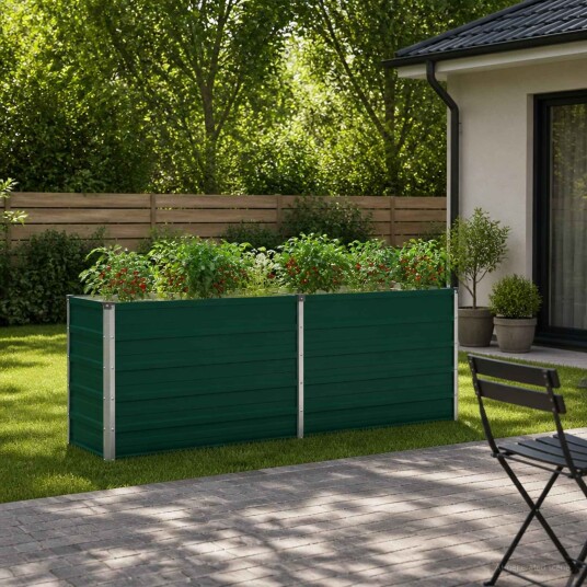 vidaXL Hevet Hagebed Grønn 160 x 40 x 55 cm kaldvalset stål