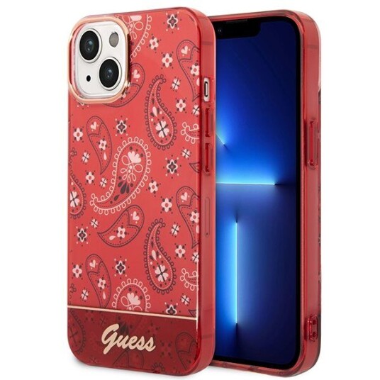 Guess Hardt Deksel til iPhone 14 Plus 6,7" Rød Bandana Paisley