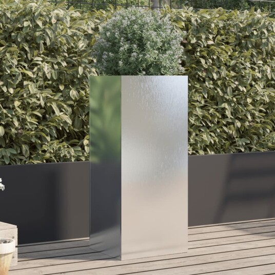 Plantekasse sølv 32x29x75 cm rustfritt stål