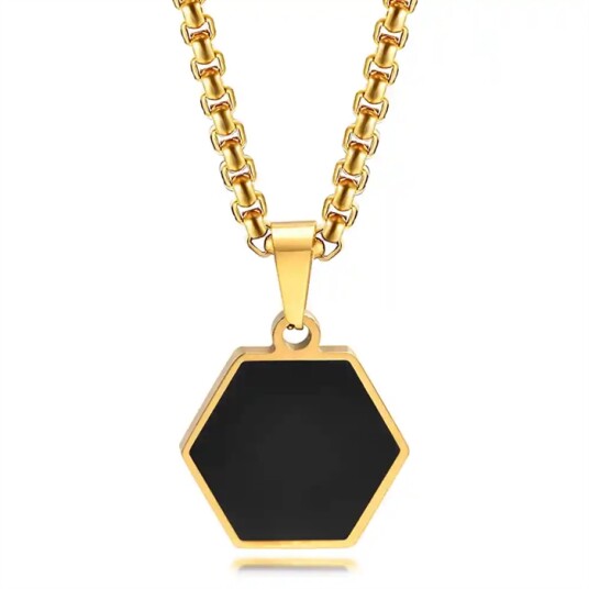 Hexa Gold Black Herrekjede i rustfritt stål Hexa Gold Black Herrekjede i rustfritt stål