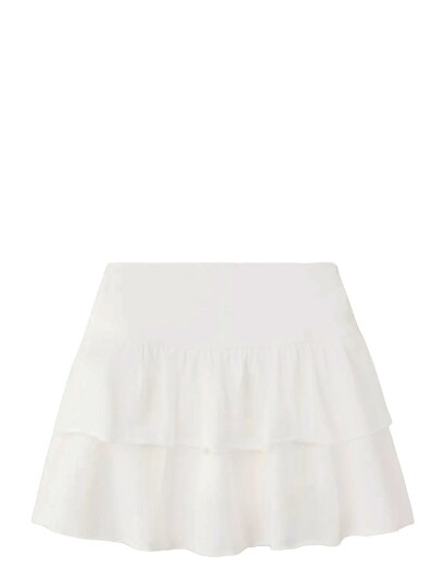 Mango Ruffled Cotton Skirt White 7 8 Mango Ruffled Cotton Skirt White 7 8