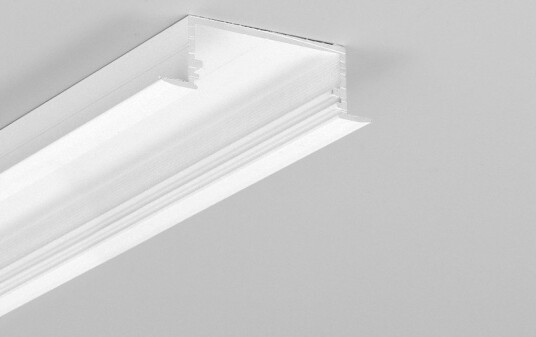 Topmet 2m aluminiumsprofil VARIO30 06 ACDE 9/U9   Hvit lakkert innfelt LED skinne