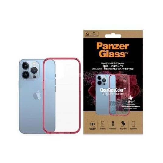 PanzerGlass AntiBacterial ClearCase for Apple iPhone 13 Pro - Strawberry Limited Edition PanzerGlass AntiBacterial ClearCase for Apple iPhone 13 Pro - Strawberry Limited Edition