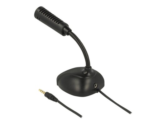 Delock Kulekarakteristikk Kondensatormikrofon Sort for Mobiltelefon 3,5mm