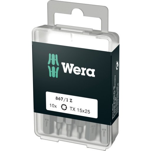 Wera Torx Plus Bits Sett 10 stk. TX15 25 mm - Elektroverktøy Tilbehør