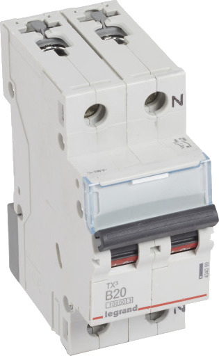 Legrand 5 stk TX³ MCB automatsikring B20 1P+N 2M 10/10kA