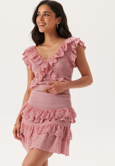 Andrea Norrman X Bubbleroom Knitted Frill Mini Skirt