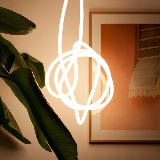 Ledlife 5m Neon Flex Tube 230V varmhvit D16 Neon komplett sett interiør