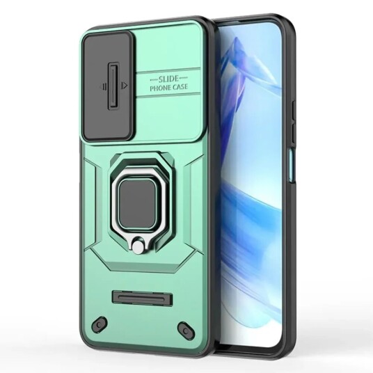 INCOVER Honor 90 Lite Håndverker Deksel med Magnetisk Kickstand Og Cam Slider - Grønn
