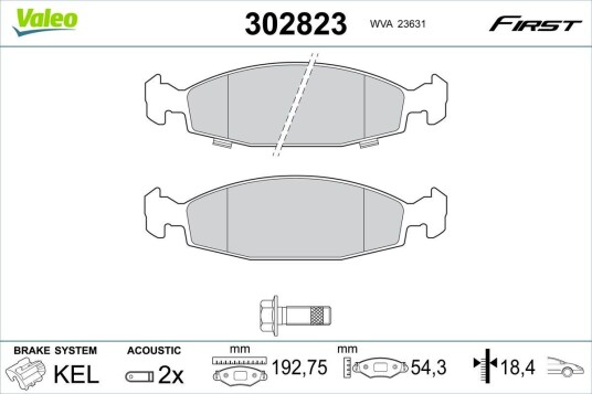 Bremseklosser VALEO 302823
