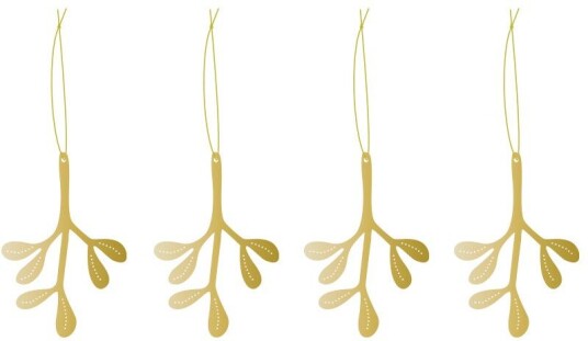 Cooee Design Cooee juletrepynt messing 4 pakning Mistletoe Cooee Design Cooee juletrepynt messing 4 pakning Mistletoe