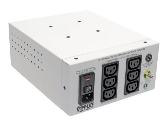 TRIPP LITE Isolator Series Dual-Voltage 115/230V 600W 60601-1 Medical-Grade Isolation Transformer, C14 Inlet, 6 C13 Outlets - transformer - 600 watt -