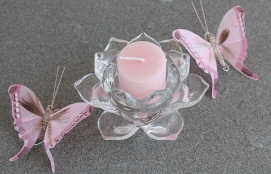 Telysholder Blomst i glass liten