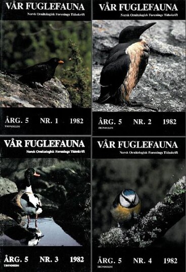 Norsk Ornitologisk Forening Vår Fuglefauna   1982  hele årgang 5