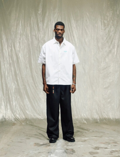 Isnurh Isnurh Basement Relax Short Sleeve Shirt - White - XL